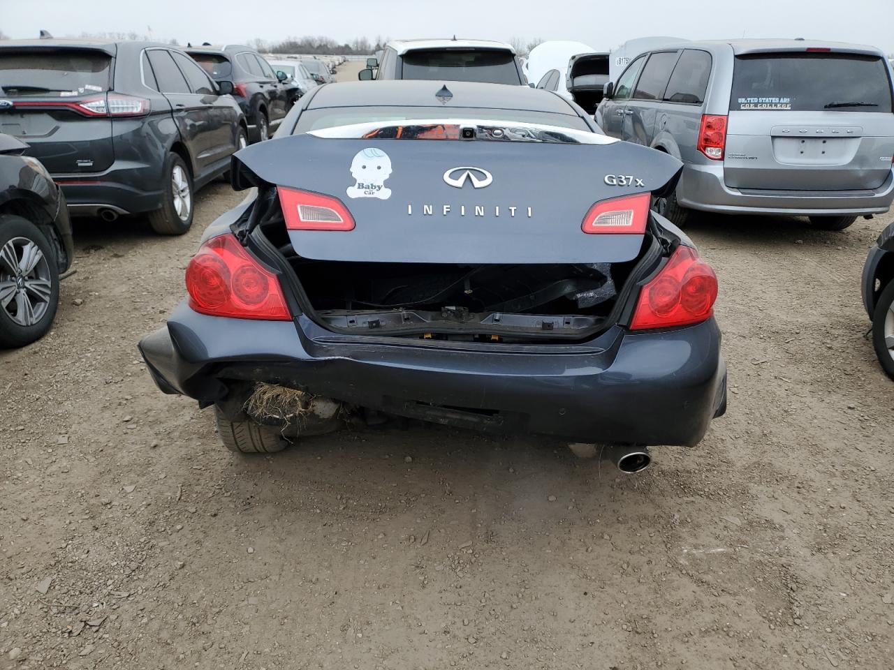 2011 Infiniti G VIN JN1CV6AR9BM357013 Copart auction photo, rear end / front end damage thumbnail 6