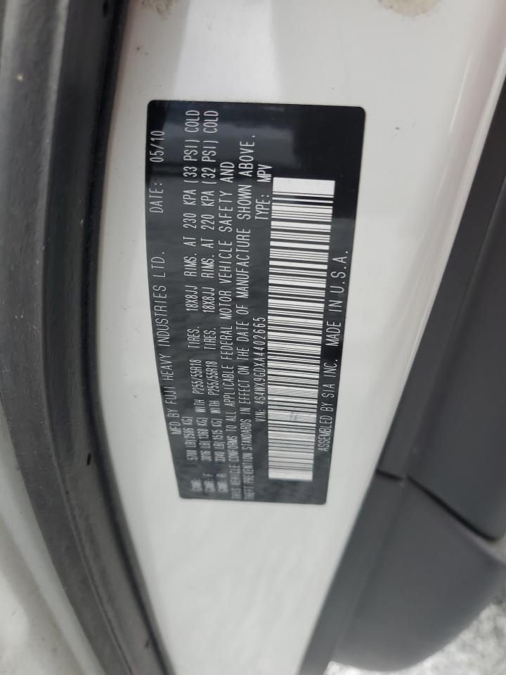 2010 Subaru Tribeca VIN 4S4WX9GDXA4402665 Copart auction photo, front end damage thumbnail 13