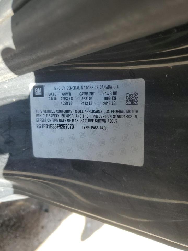 2015 Chevrolet Camaro VIN 2G1FB1E33F9257979 Copart auction photo, front end damage thumbnail 14