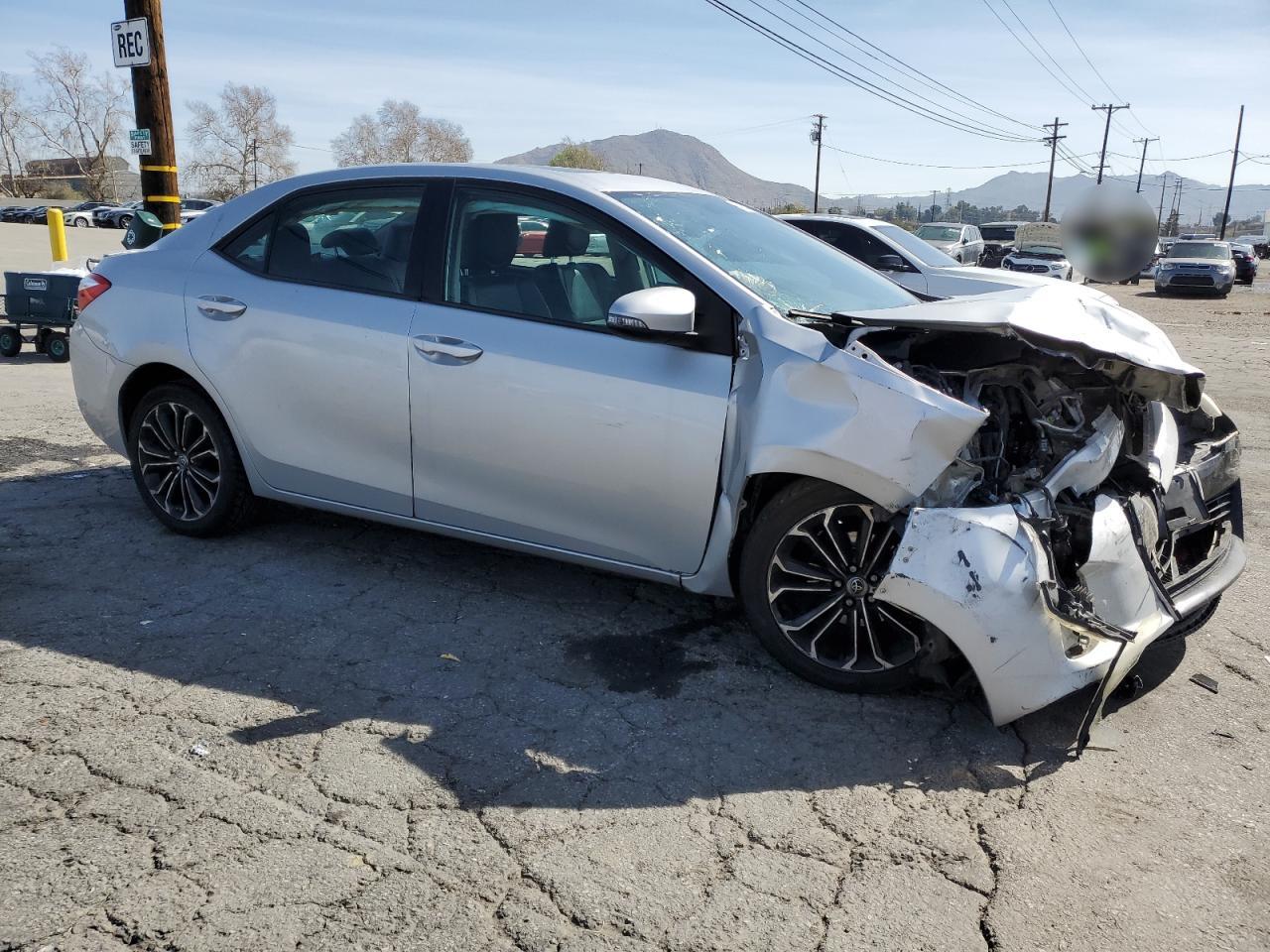 2014 Toyota Corolla VIN 5YFBURHE9EP026868 Copart auction photo, front end / side damage thumbnail 4