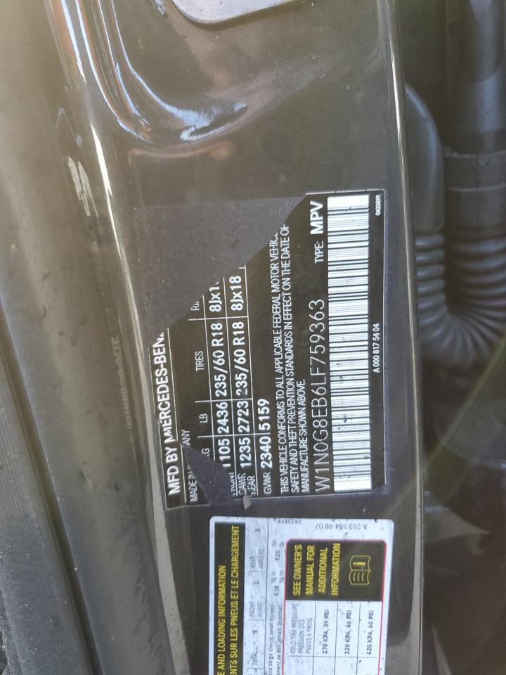 2020 Mercedes-Benz GLC VIN W1N0G8EB6LF759363 Copart auction photo, vandalism / burn damage thumbnail 13