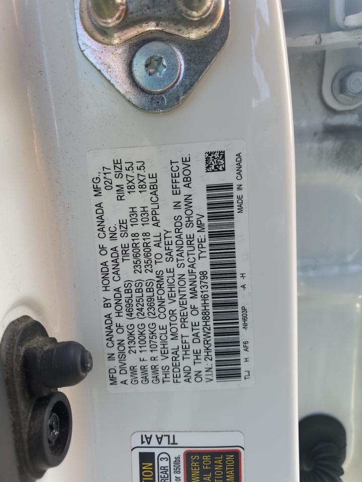 2017 Honda CR-V VIN 2HKRW2H88HH613798 Copart auction photo, rear end damage thumbnail 14