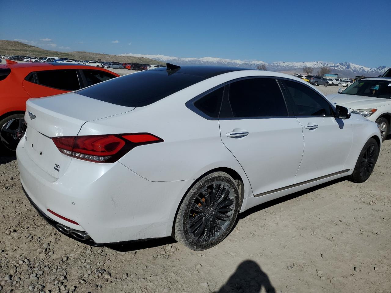 2018 Genesis G80 VIN KMHGN4JFXJU228703 Copart auction photo, undercarriage damage thumbnail 3