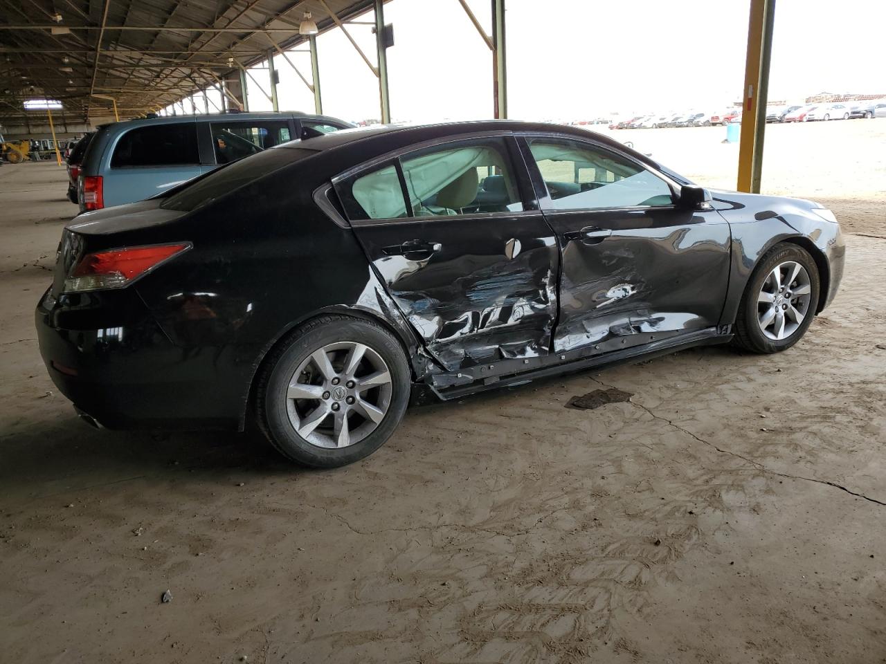 2012 Acura TL VIN 19UUA8F21CA029612 Copart auction photo, side / front end damage thumbnail 3