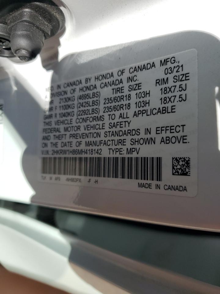 2021 Honda CR-V VIN 2HKRW1H86MH418142 Copart auction photo, side damage thumbnail 14