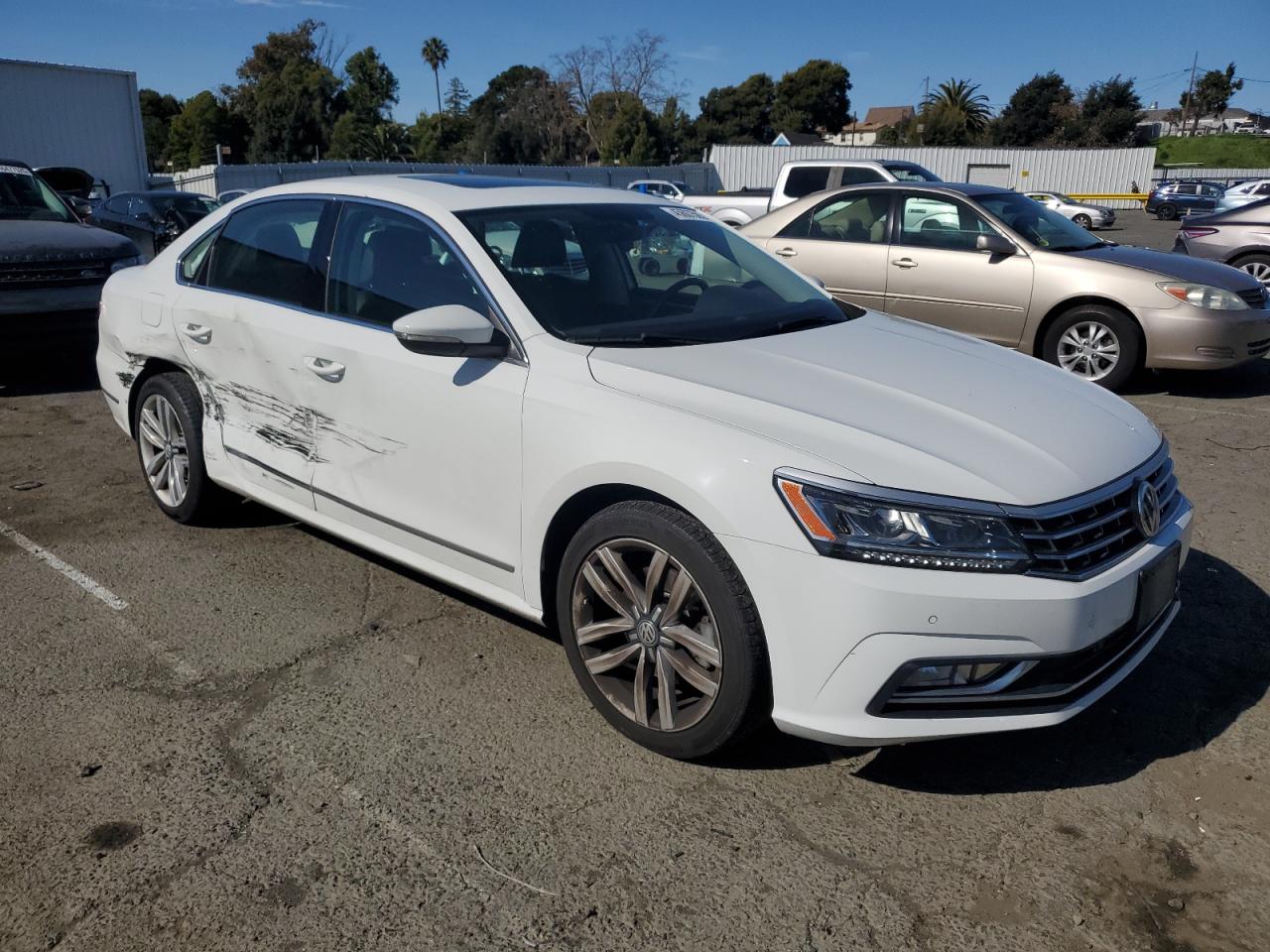 2017 Volkswagen Passat VIN 1VWGT7A30HC028198 Copart auction photo, side / rear end damage thumbnail 4