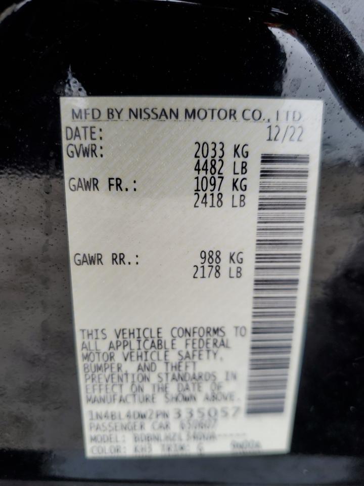 2023 Nissan Altima VIN 1N4BL4DW2PN335057 Copart auction photo, front end / minor dent/scratches damage thumbnail 14