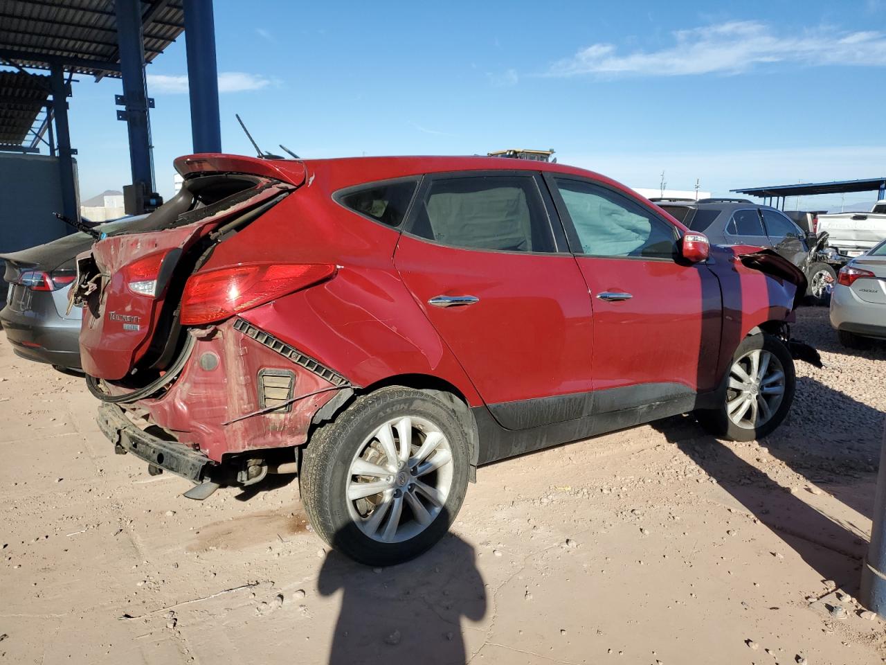 2012 Hyundai Tucson VIN KM8JU3AC3CU374484 Copart auction photo, all over damage thumbnail 3