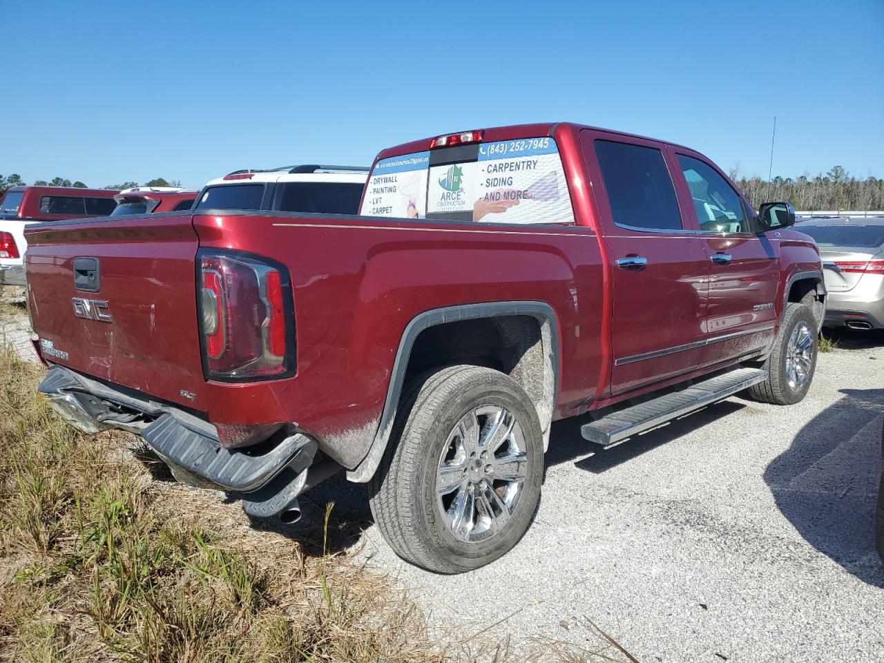 2018 GMC Sierra VIN 3GTU2NEC4JG597713 Copart auction photo, rear end / front end damage thumbnail 3