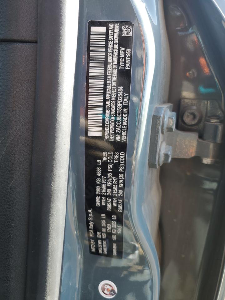2016 Jeep Renegade VIN ZACCJBCT5GPD25484 Copart auction photo, rear end / undercarriage damage thumbnail 13