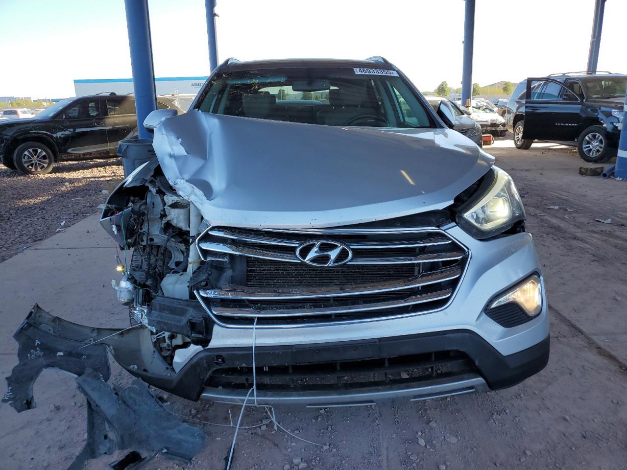 2015 Hyundai Santa Fe VIN KM8SRDHF6FU094784 Copart auction photo, front end / side damage thumbnail 5