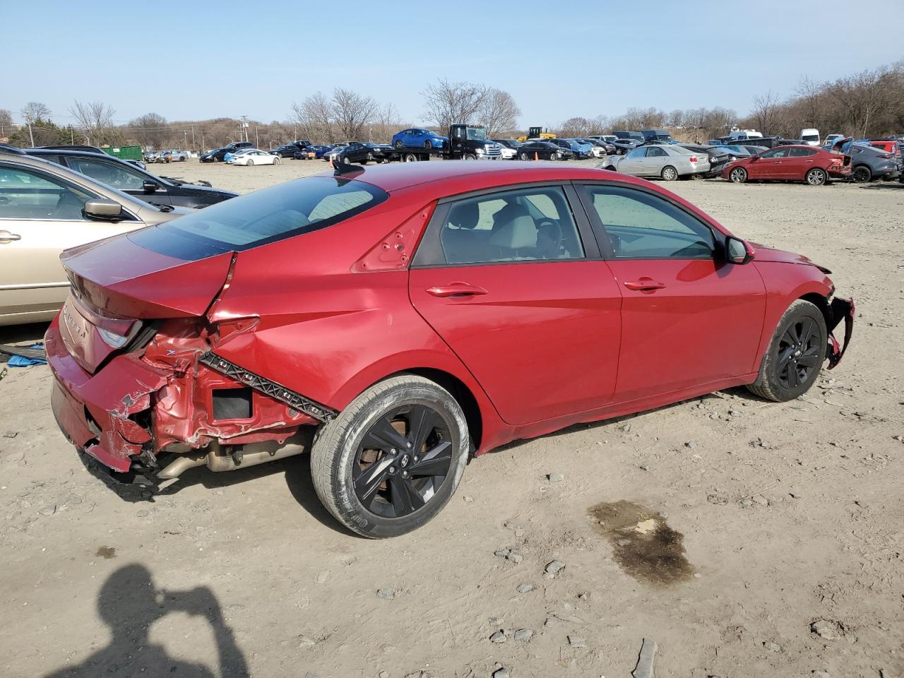 2022 Hyundai Elantra VIN KMHLS4AGXNU218114 Copart auction photo, front end / rear end damage thumbnail 3