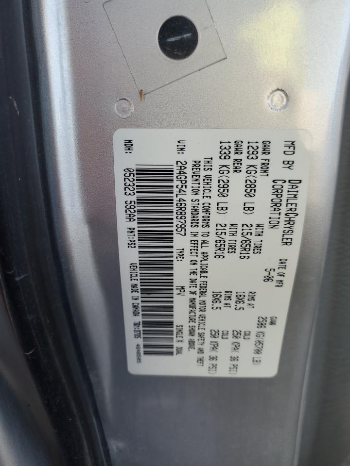 2006 Chrysler Town & Country VIN 2A4GP54L46R897957 Copart auction photo, rear end damage thumbnail 15