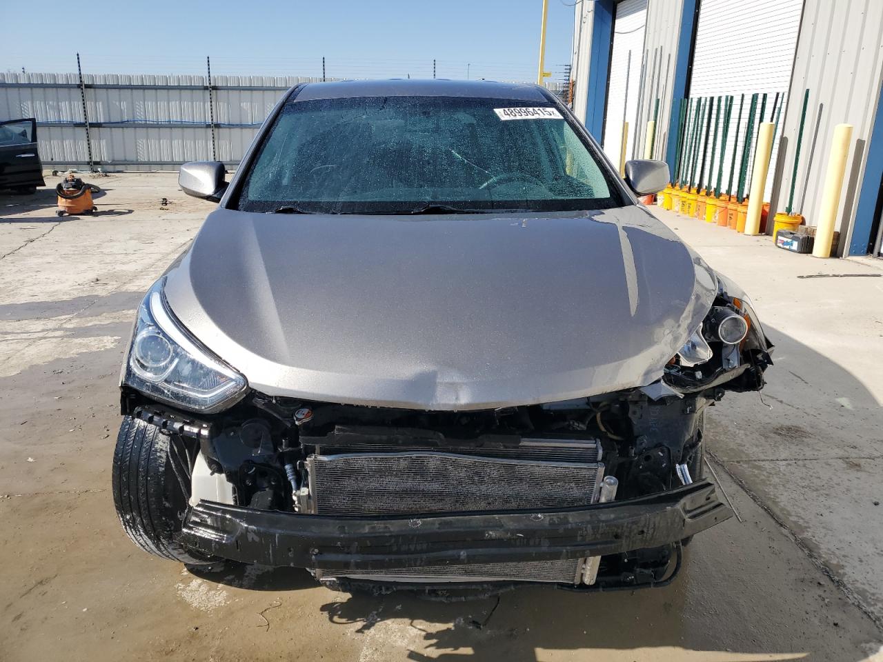 2018 Hyundai Santa Fe VIN 5XYZT3LBXJG569849 Copart auction photo, front end / side damage thumbnail 5