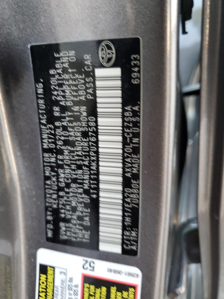 2023 Toyota Camry VIN 4T1T11AKXPU767580 Copart auction photo, front end / rear end damage thumbnail 15
