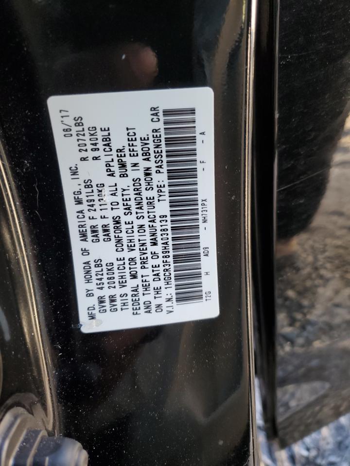 2017 Honda Accord VIN 1HGCR3F89HA038139 Copart auction photo, front end damage thumbnail 13