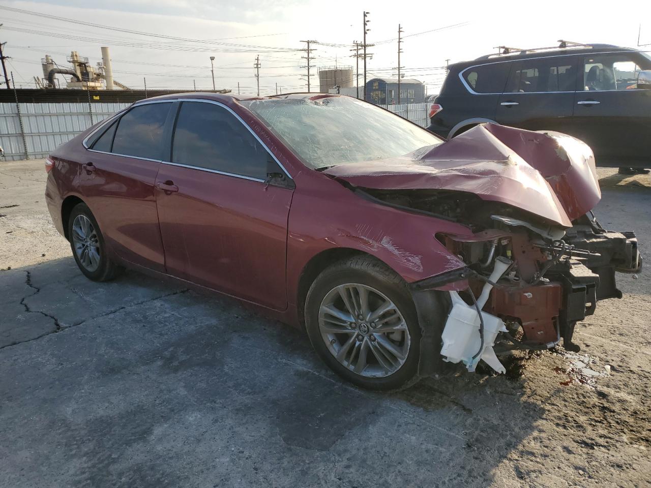 2017 Toyota Camry VIN 4T1BF1FK3HU687660 Copart auction photo, front end / top/roof damage thumbnail 4