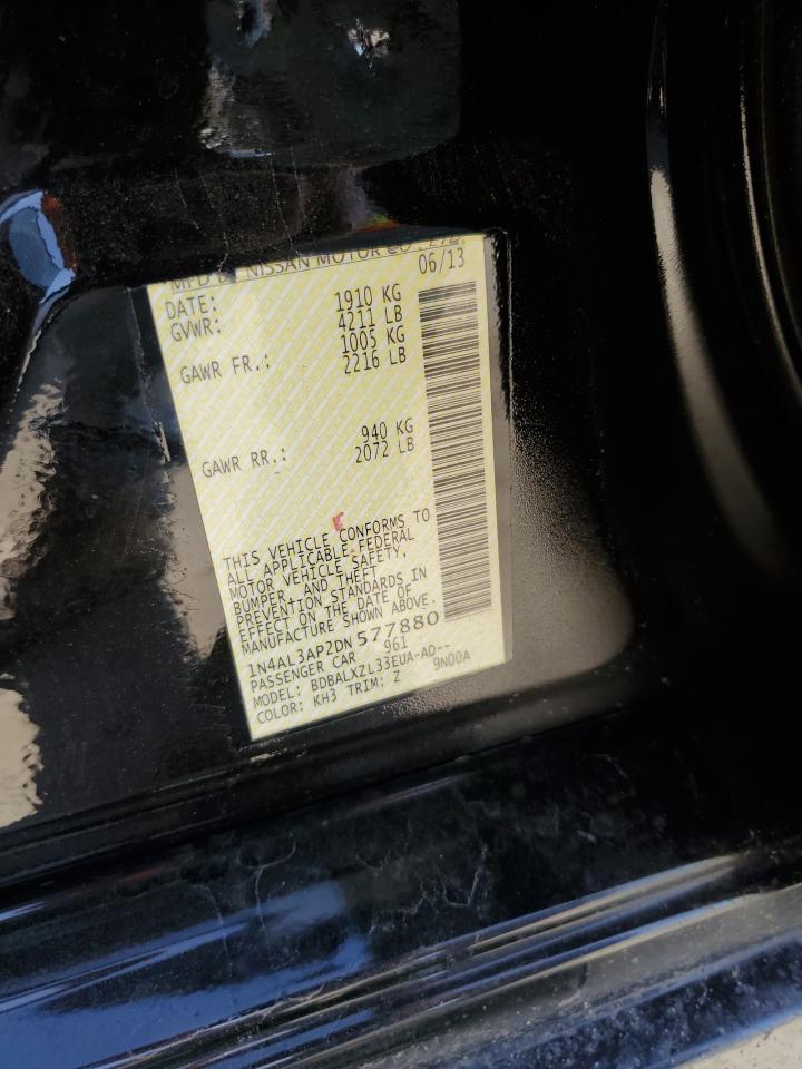 2013 Nissan Altima VIN 1N4AL3AP2DN577880 Copart auction photo, rear end / front end damage thumbnail 12