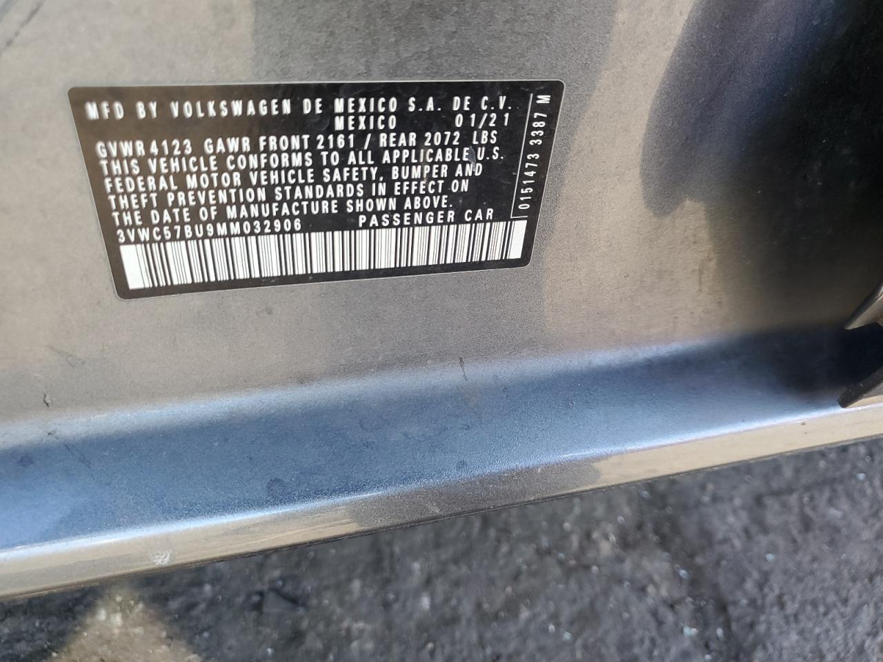 2021 Volkswagen Jetta VIN 3VWC57BU9MM032906 Copart auction photo, front end damage thumbnail 13