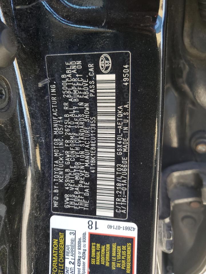 2014 Toyota Avalon VIN 4T1BK1EB8EU113855 Copart auction photo, side damage thumbnail 15