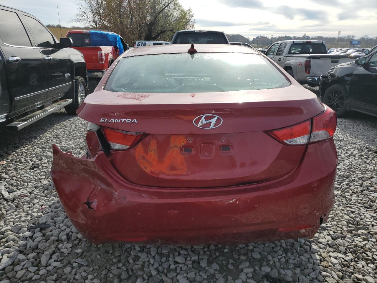 2013 Hyundai Elantra VIN KMHDH4AE1DU546148 Copart auction photo, front end / rear end damage thumbnail 6