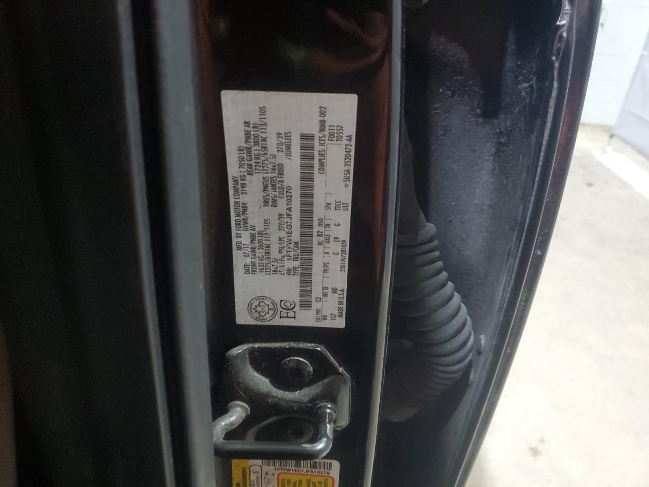 2018 Ford F-150 VIN 1FTFW1EG7JFA10270 Copart auction photo, all over damage thumbnail 12