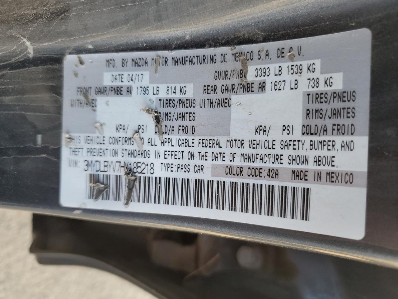2017 Toyota Yaris VIN 3MYDLBYV7HY185218 Copart auction photo, side damage thumbnail 12
