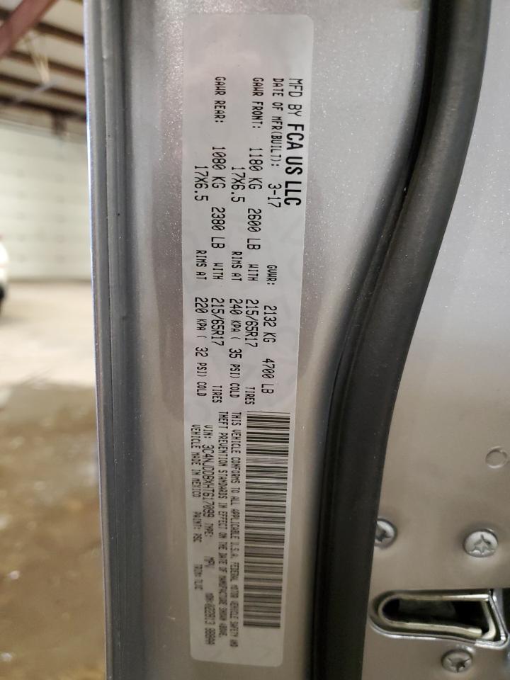 2017 Jeep Compass VIN 3C4NJDDBXHT617099 Copart auction photo, rollover / top/roof damage thumbnail 13