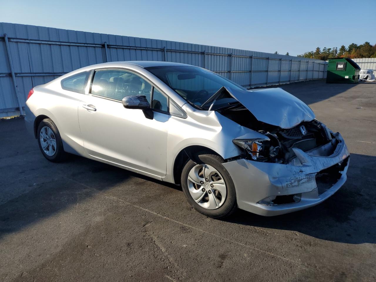 2013 Honda Civic VIN 2HGFG3B55DH530841 Copart auction photo, front end / frame damage damage thumbnail 4