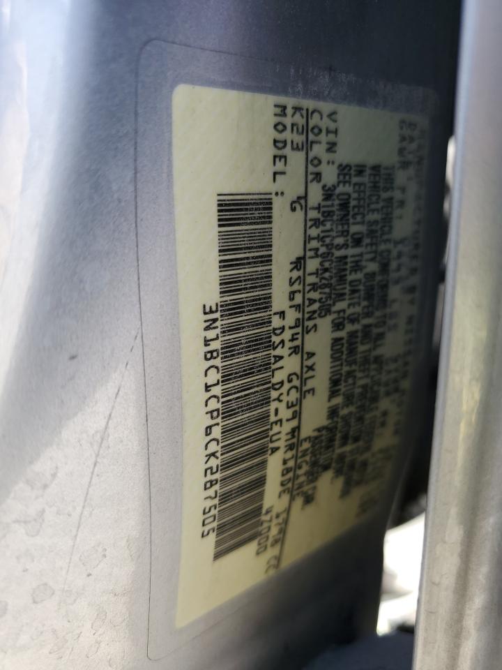 2012 Nissan Versa VIN 3N1BC1CP6CK287505 Copart auction photo, rollover damage thumbnail 15