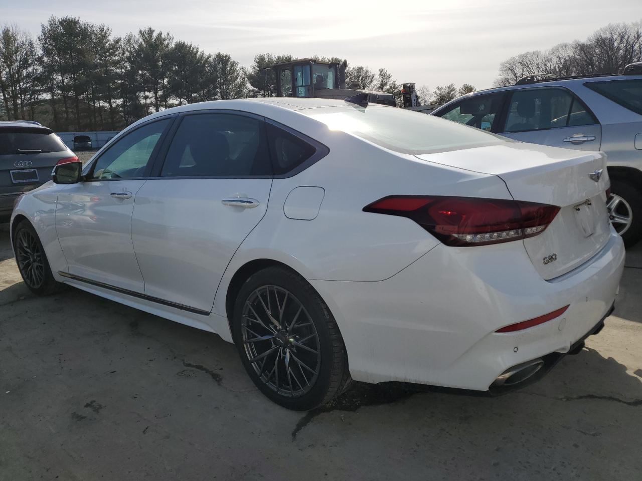 2020 Genesis G80 VIN KMTFN4JE5LU334567 Copart auction photo, rear end / side damage thumbnail 2