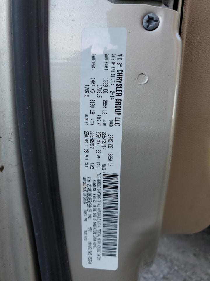 2014 Dodge Caravan VIN 2C4RDGBG6ER298419 Copart auction photo, front end / side damage thumbnail 13