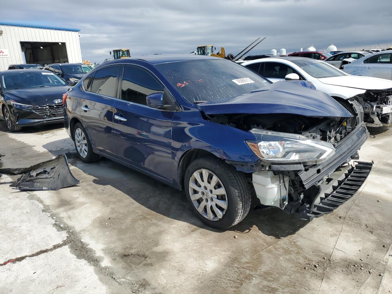 2019 Nissan Sentra VIN 3N1AB7AP7KY232058 Copart auction photo, side / front end damage thumbnail 4