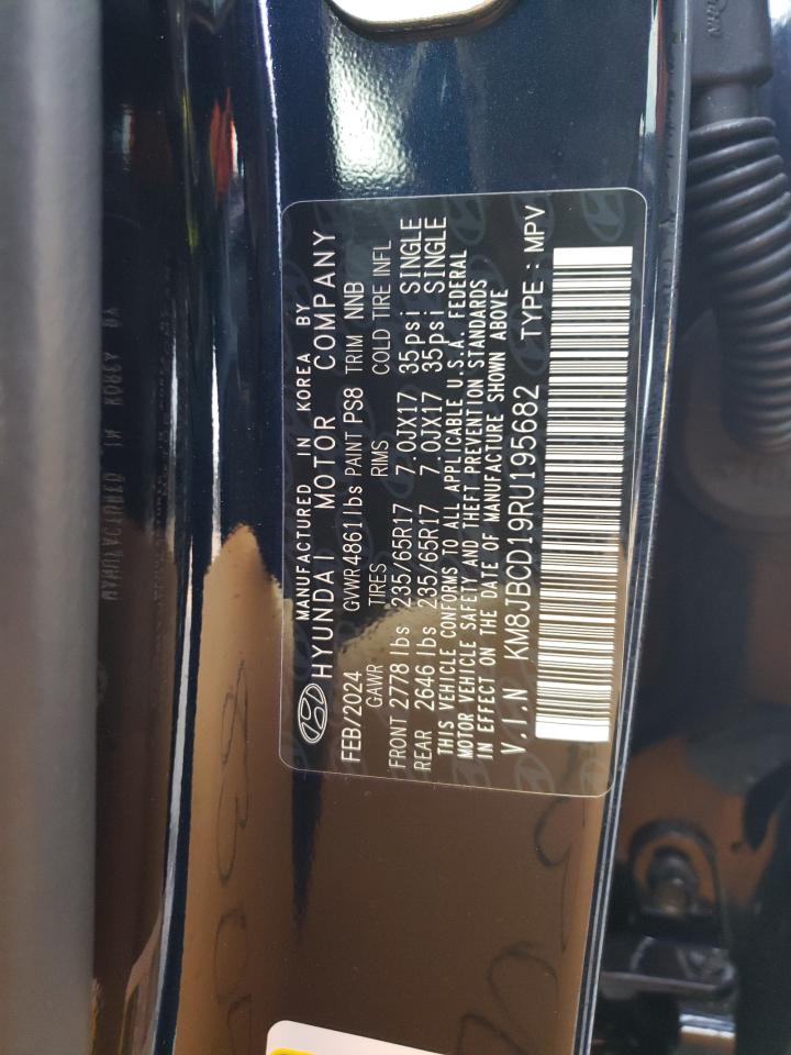 2024 Hyundai Tucson VIN KM8JBCD19RU195682 Copart auction photo, all over damage thumbnail 13