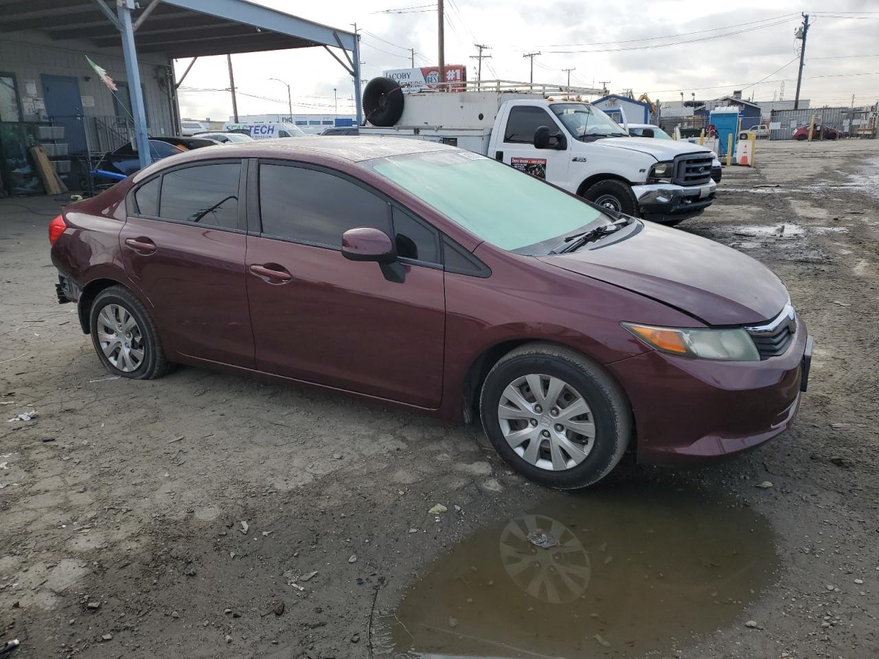 2012 Honda Civic VIN 19XFB2F54CE078697 Copart auction photo, rear end damage thumbnail 4