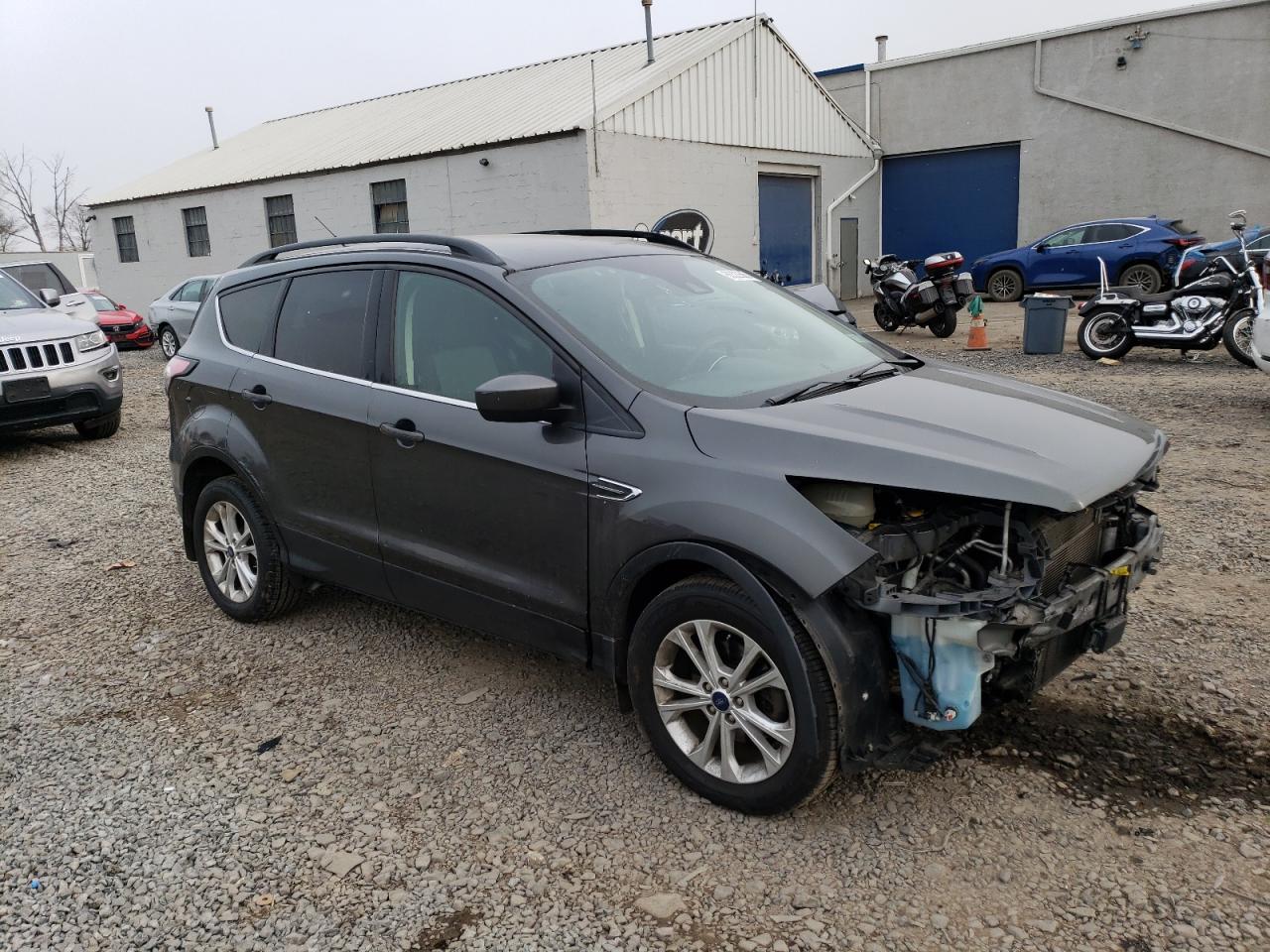 2018 Ford Escape VIN 1FMCU0GD9JUB85410 Copart auction photo, front end / side damage thumbnail 4
