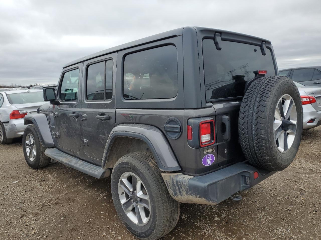 2019 Jeep Wrangler VIN 1C4HJXEN6KW520023 Copart auction photo, side damage thumbnail 2
