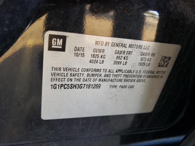 2016 Chevrolet Cruze VIN 1G1PC5SH3G7181269 Copart auction photo, side damage thumbnail 12