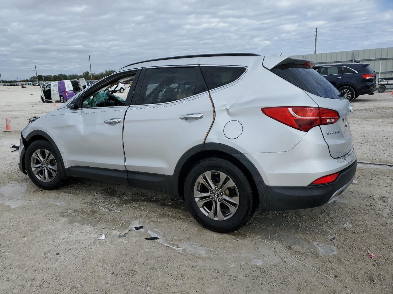 2013 Hyundai Santa Fe VIN 5XYZU3LB7DG034530 Copart auction photo, rollover damage thumbnail 2
