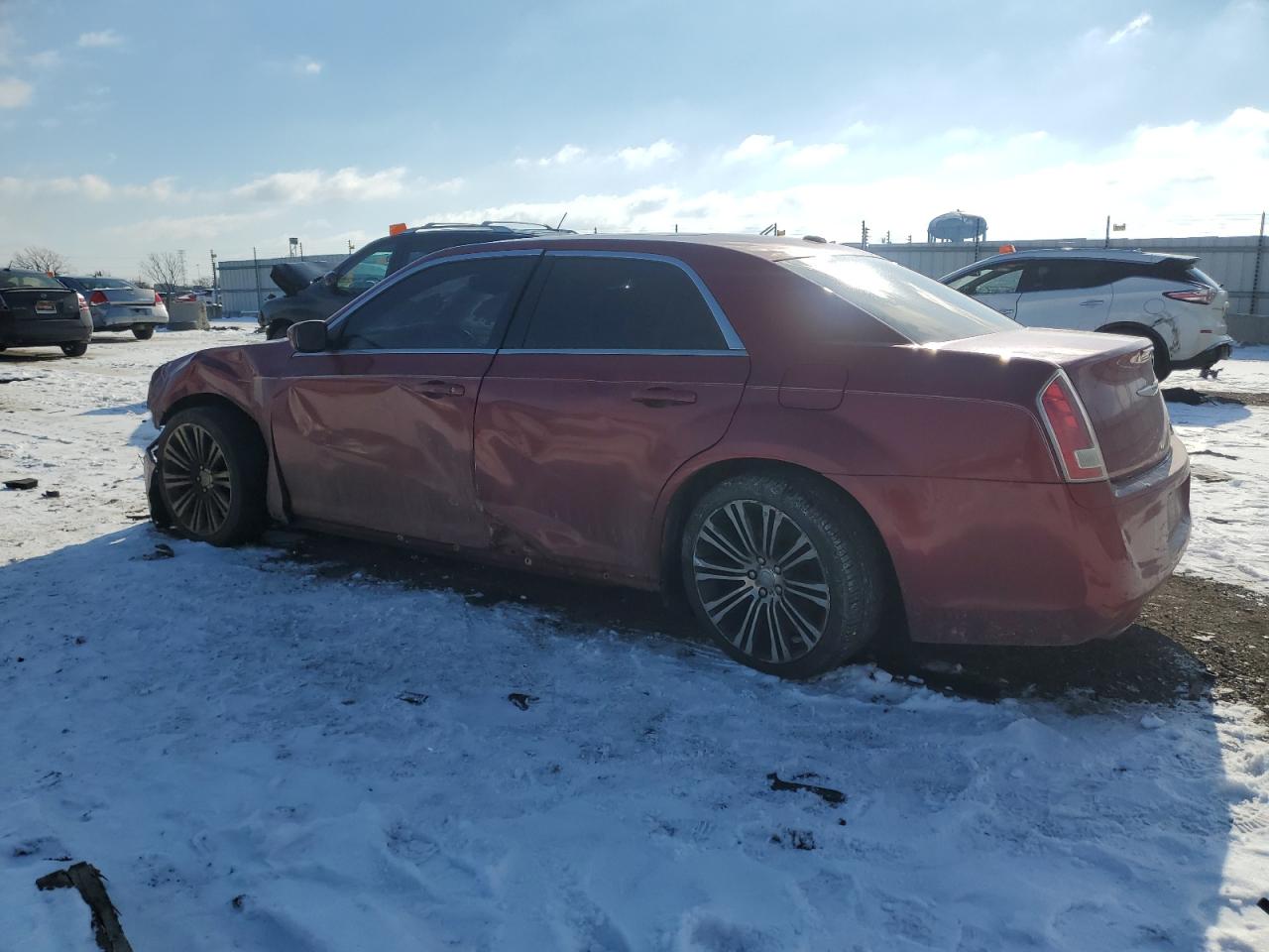 2012 Chrysler 300 VIN 2C3CCABG3CH279243 Copart auction photo, side / front end damage thumbnail 2