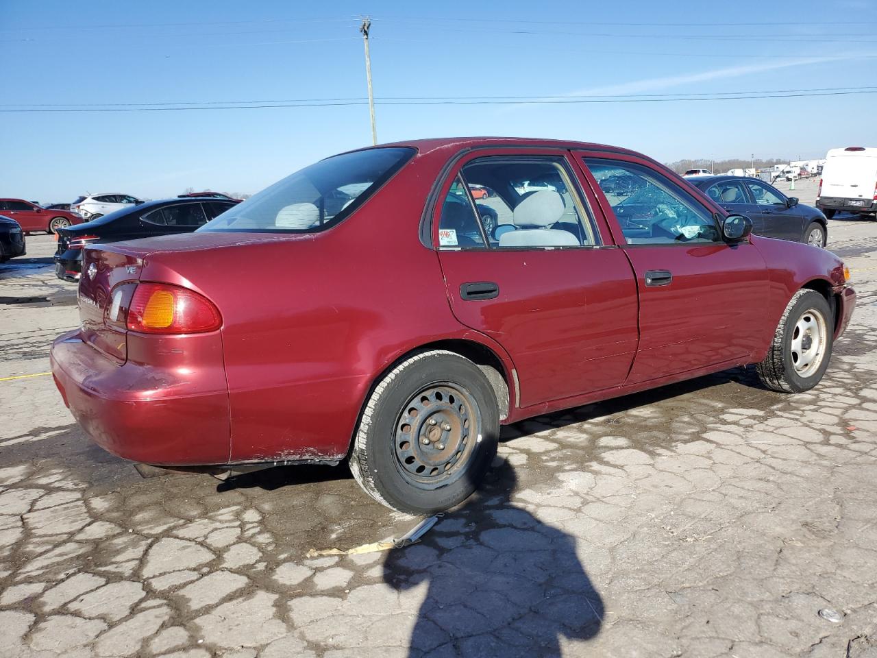 2000 Toyota Corolla VIN 2T1BR12E3YC315342 Copart auction photo, front end / side damage thumbnail 3