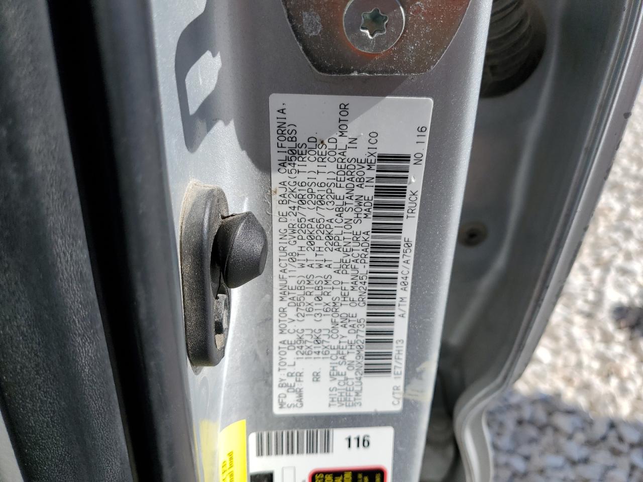 2009 Toyota Tacoma VIN 3TMLU42NX9M027735 Copart auction photo, minor dent/scratches damage thumbnail 14