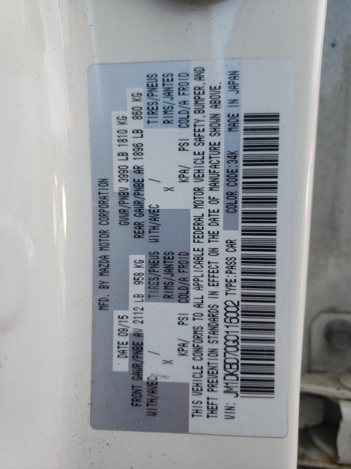 2016 Mazda CX-3 VIN JM1DKBD70G0116002 Copart auction photo, side / front end damage thumbnail 12