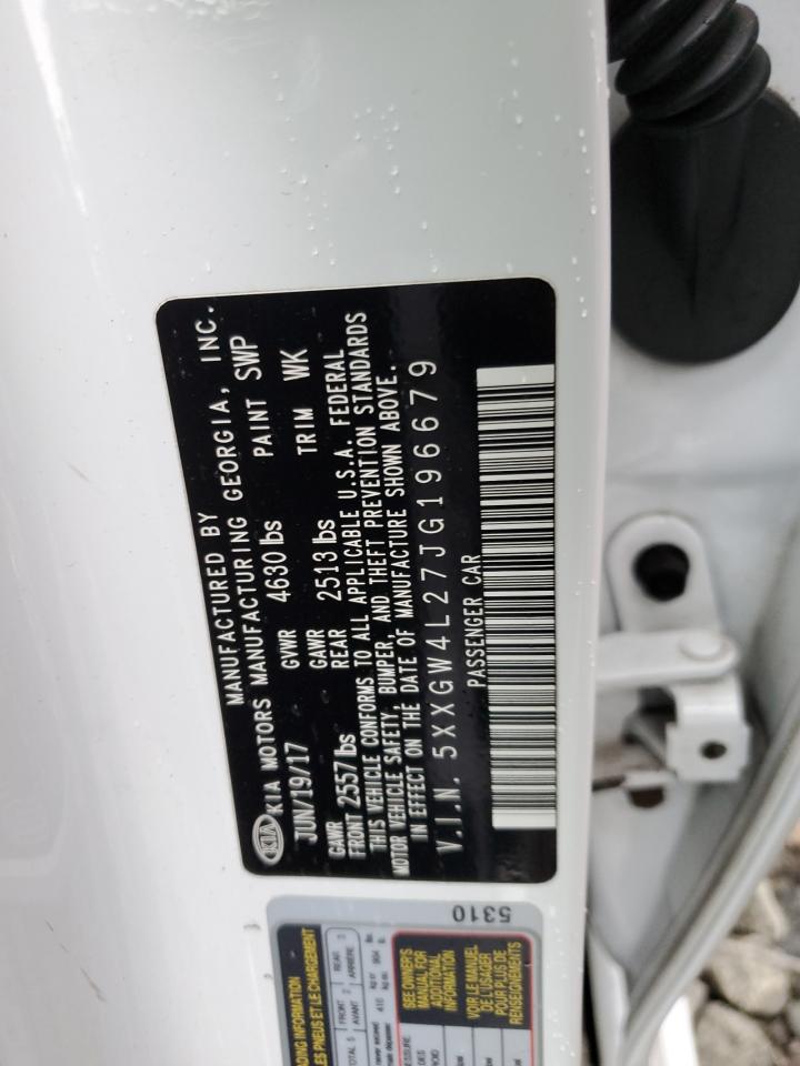 2018 KIA Optima VIN 5XXGW4L27JG196679 Copart auction photo, front end damage thumbnail 12