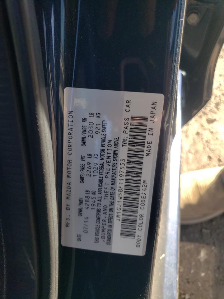 2015 Mazda 6 VIN JM1GJ1W58F1197555 Copart auction photo, front end damage thumbnail 13