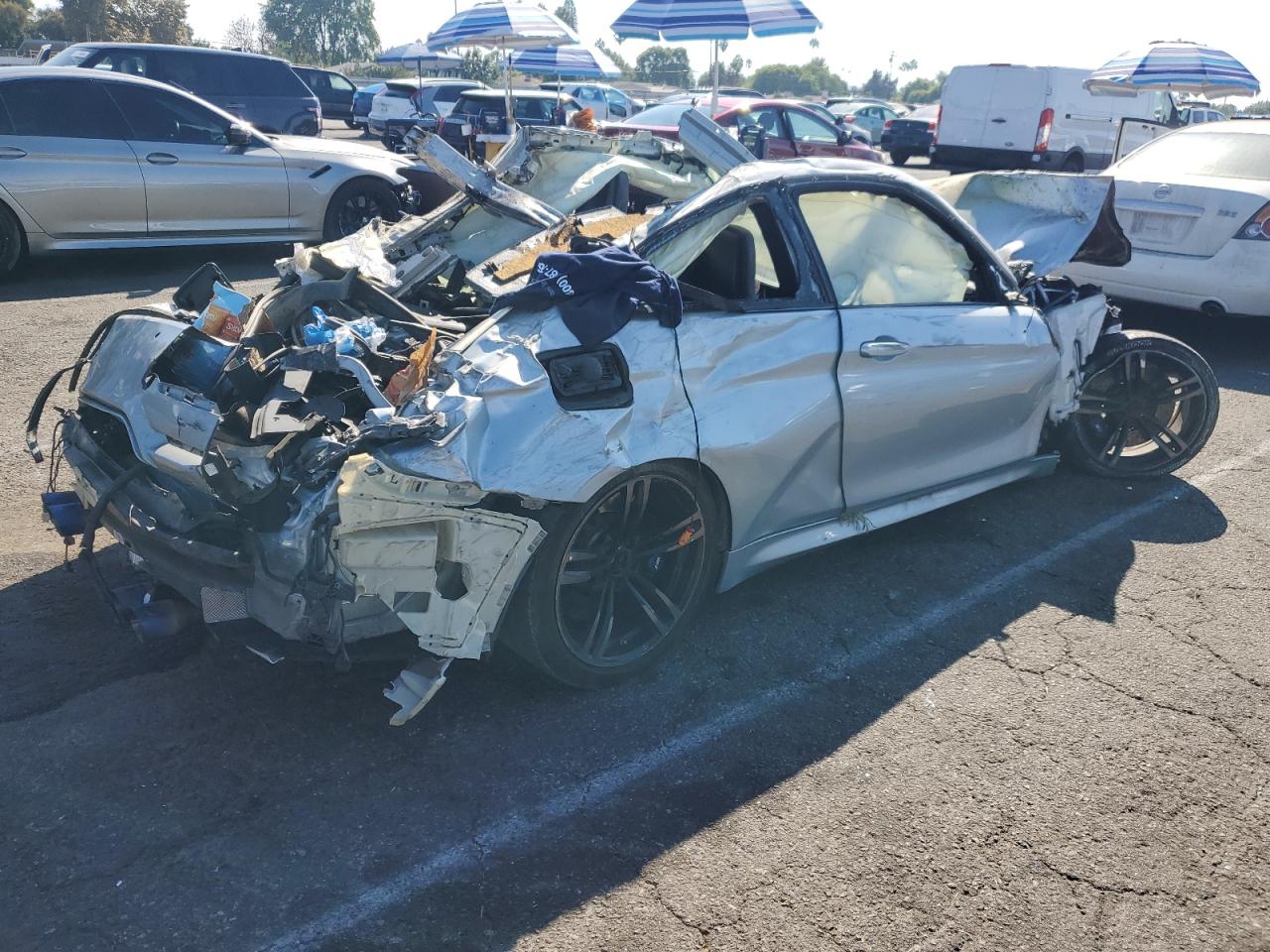 2015 BMW M4 VIN WBS3R9C59FK330644 Copart auction photo, all over / undercarriage damage thumbnail 3