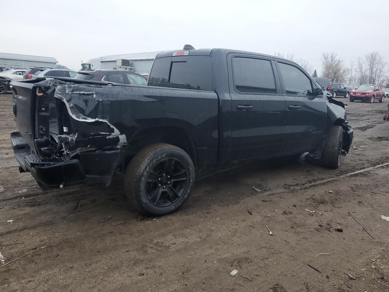 2020 RAM 1500 VIN 1C6SRFFT2LN163170 Copart auction photo, all over damage thumbnail 3