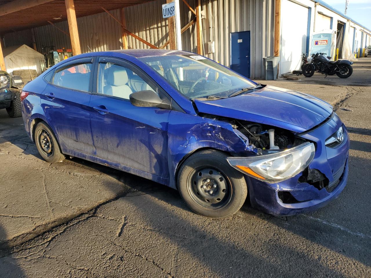 2014 Hyundai Accent VIN KMHCT4AE6EU717584 Copart auction photo, front end damage thumbnail 4