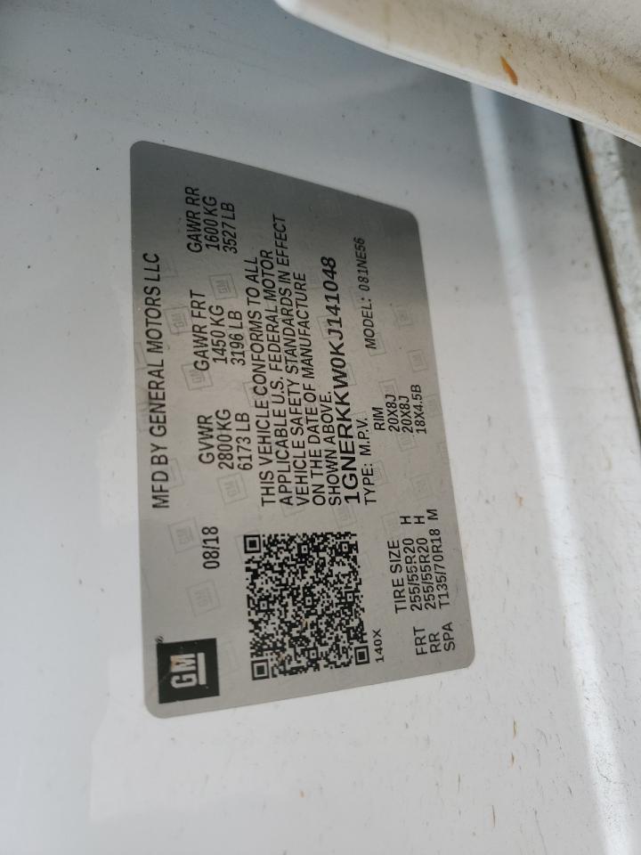 2019 Chevrolet Traverse VIN 1GNERKKW0KJ141048 Copart auction photo, front end damage thumbnail 13