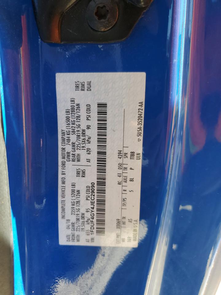 2018 Ford F450 VIN 1FDUF4GY4JEC29090 Copart auction photo, side damage thumbnail 12